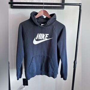 Nike Sportswear Club Fleece Logo Pullover Hoodie Women’s SZ S Black|White